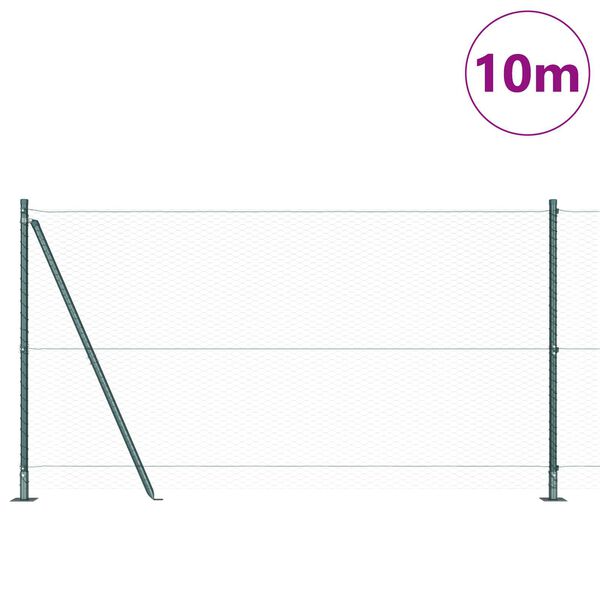 vidaXL Fence Post Green 10 x 1.2 m (25 mm mesh) Steel and PVC