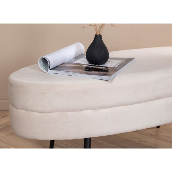 Venture Home Ottoman Otto 100x40x41 cm Velvet Off-white