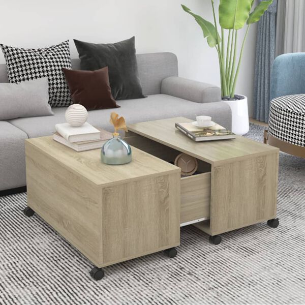 vidaXL Coffee Table Sonoma Oak 75x75x38 cm Engineered Wood