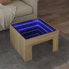 vidaXL Coffee Table with Infinity LED Sonoma Oak 50x50x30 cm