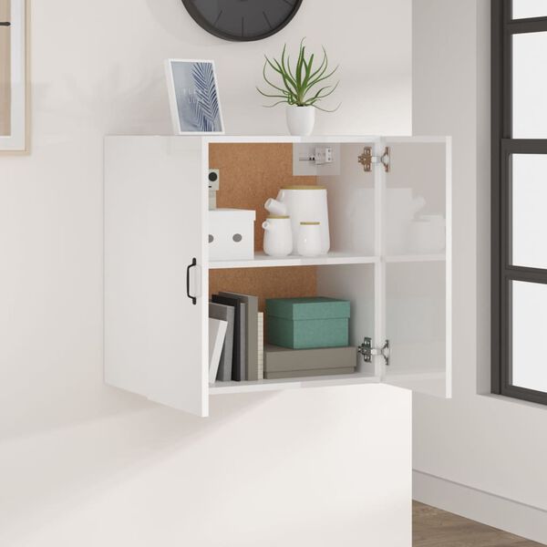 vidaXL Wall Cabinet High Gloss White 60x31x60 cm Engineered Wood