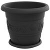 vidaXL Plant Pots 24 pcs Black &Oslash; 30 x 25 cm Plastic