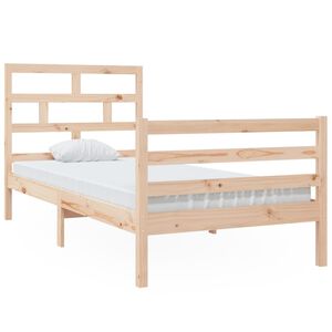 vidaXL Bed Frame without Mattress Solid Wood 90x200 cm (810415+814174)