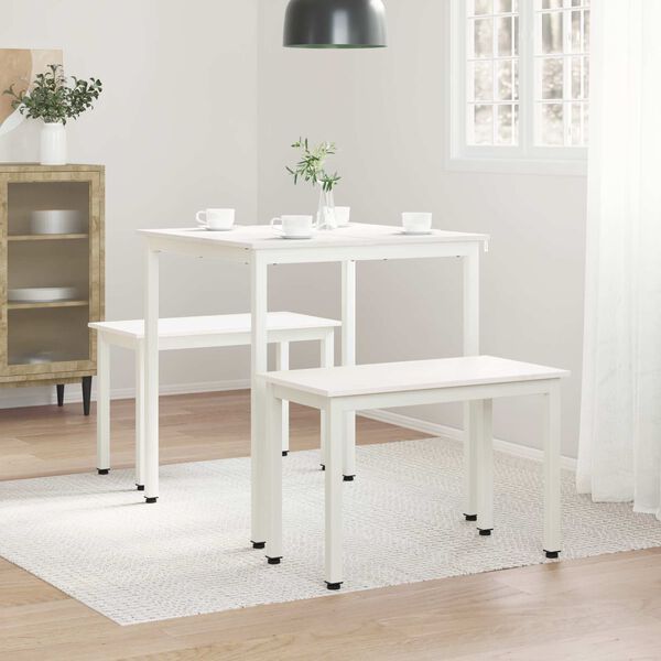 vidaXL Dining Table White 70 x 70 x 75 cm Solid Pine Wood