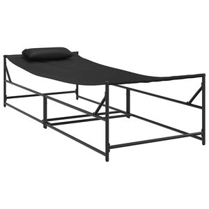 vidaXL Garden Sunbed 2 pcs Black Powder-Coated Steel