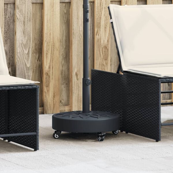 vidaXL Parasol Base with Wheels for &Oslash;38 / 48 mm Poles 27 kg Round