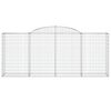vidaXL Arched Gabion Basket 300x50x120/140 cm Galvanised Iron