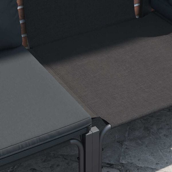 vidaXL Garden Sofa Set with Cushion 12 pcs Black Steel