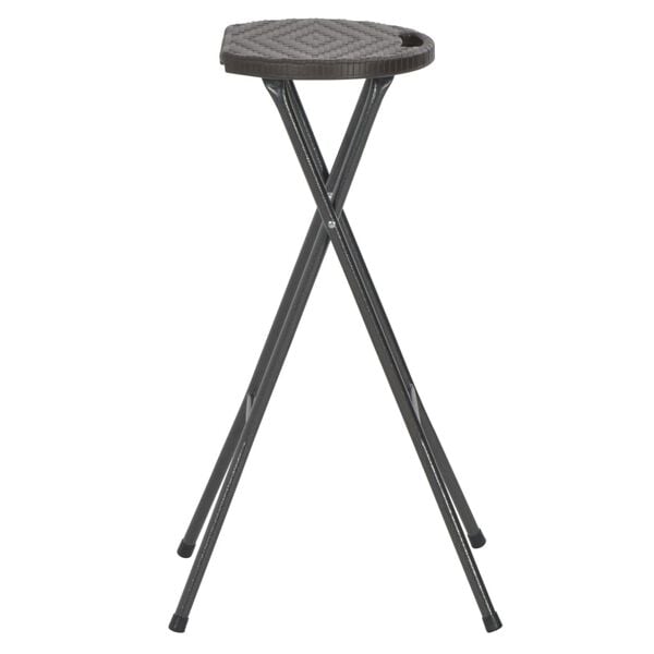 vidaXL Folding Bar Stools 2 pcs HDPE and Steel Brown Rattan Look