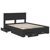 vidaXL Bed Frame with Headboard Black 160 x 200 cm Engineered Wood