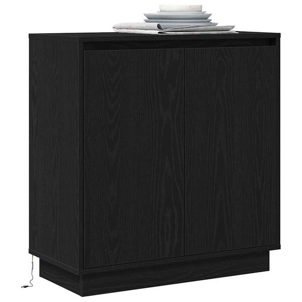 vidaXL Sideboard with Door Black Oak 71 x 34.5 x 75 cm Engineered wood