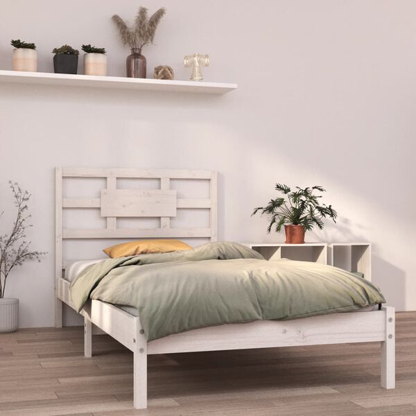 vidaXL Bed Frame without Mattress White 90x200 cm Solid Wood