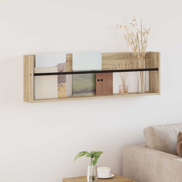 vidaXL Magazine Rack Sonoma Oak 100 x 12 x 30 cm Engineered Wood