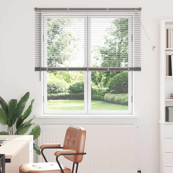 vidaXL Venetian Blinds Height Adjustable Silver 175 x 135 cm Aluminium