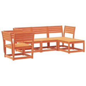 vidaXL 5 Piece Garden Lounge Set Wax Brown Solid Wood Pine