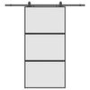 vidaXL Sliding Door with Hardware Set Black 102.5x205 cm Tempered Glass