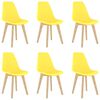 vidaXL Dining Chairs 6 pcs Yellow Plastic
