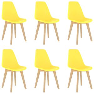 vidaXL Dining Chairs 6 pcs Yellow Plastic