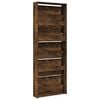 vidaXL Shoe Cabinet with Mirror 5-Layer Smoked Oak 63x17x169.5 cm
