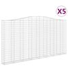 vidaXL Arched Gabion Baskets 5 pcs 400x30x200/220 cm Galvanised Iron