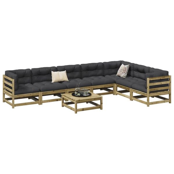 vidaXL 8 Piece Garden Sofa Set Impregnated Wood Pine