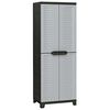 vidaXL Cabinet | Grey | Plastic | Compact | Height-Adjustable Shelves | Cabinet
