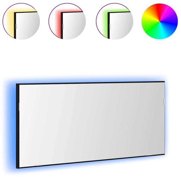 vidaXL Mirror Black oak 80 x 37 cm Glass and Engineered Wood