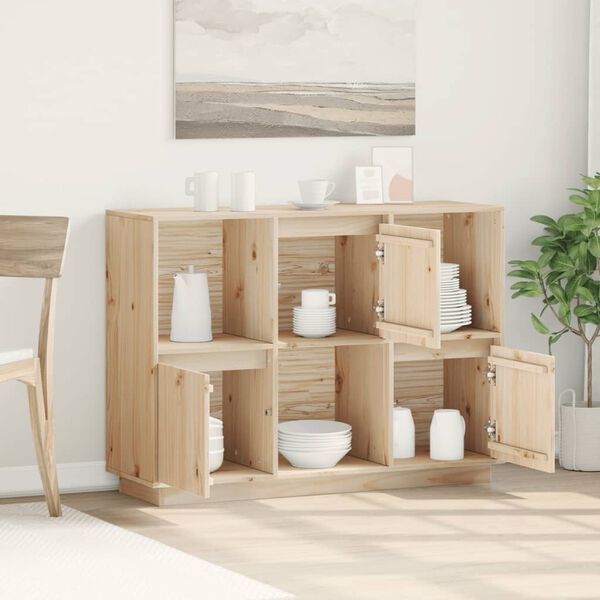 vidaXL Sideboard 110.5x35x80 cm Solid Wood Pine