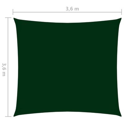 vidaXL Sunshade Sail Oxford Fabric Square 3.6x3.6 m Dark Green