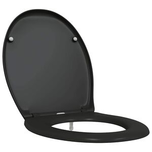vidaXL Toilet Seat Black 44.8 x 37.3 x 4.2 cm Duroplast