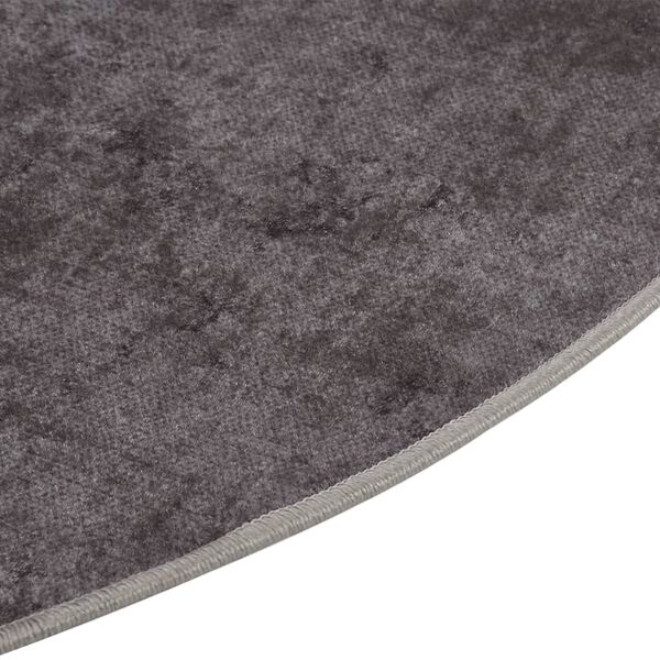 vidaXL Rug Washable φ120 cm Grey Anti Slip