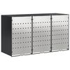 vidaXL Wheelie Bin Storage for 3 Bins Stainless Steel Anthracite