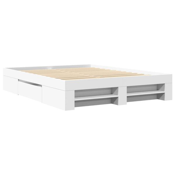 vidaXL Bed Frame without Mattress White 160x200 cm Engineered Wood
