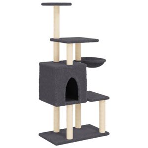 vidaXL Cat Tree with Sisal Scratching Posts Dark Grey 131 cm