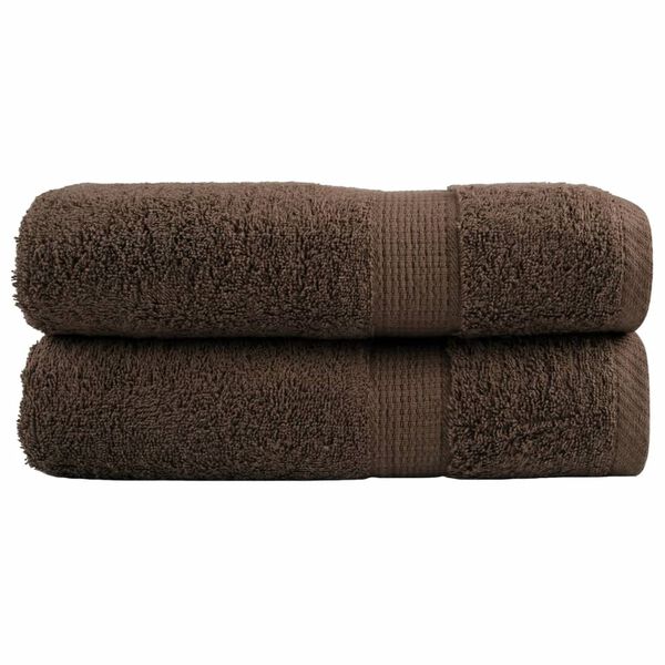 vidaXL Premium Shower Towels "SOLUND" 2 pcs Brown 70x140 cm 600 gsm