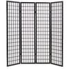 vidaXL Folding 4-Panel Room Divider Japanese Style 160x170 cm Black
