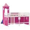 vidaXL Kids' Loft Bed with Tower without Mattress Pink 90x190 cm Single