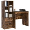 vidaXL Desk with Drawer 2 pcs Smoked Oak