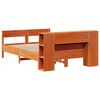 vidaXL Bookcase Bed without Mattress Wax Brown 120x200cm Solid Wood Pine
