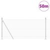 vidaXL Fence with Posts Silver 0.8 x 50 m Steel