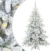 vidaXL Artificial Hinged Christmas Tree White 210 cm PVC and Steel