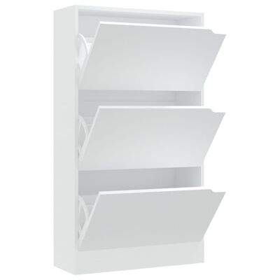 vidaXL Shoe Cabinet with 3 Doors White 59x24x105 cm Chipboard