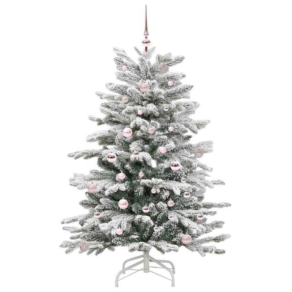 vidaXL Artificial Hinged Christmas Tree White 150 cm PE and PVC