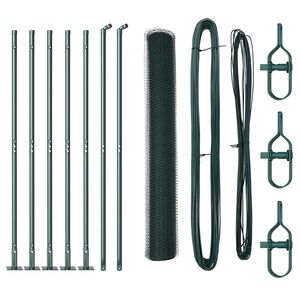 vidaXL Fence Post Green 10 x 0.8 m (13 mm mesh) Steel and PVC