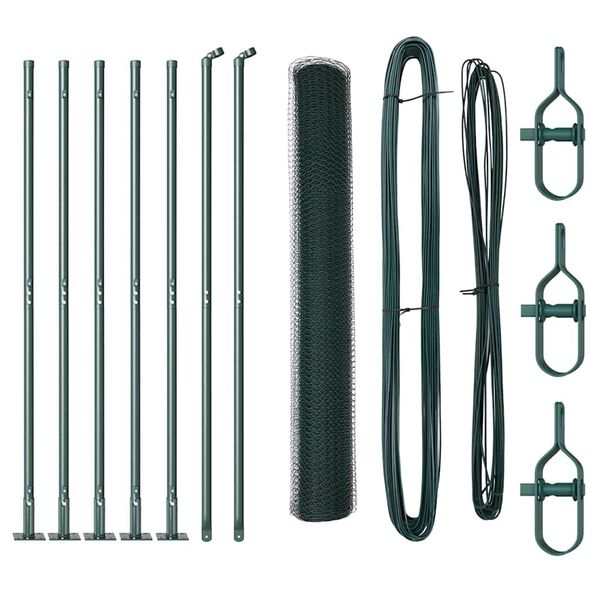 vidaXL Fence Post Green 10 x 0.8 m (13 mm mesh) Steel and PVC