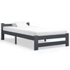 vidaXL Bed Frame without Mattress Dark Grey Solid Pine Wood 100x200 cm