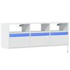 vidaXL TV Wall Cabinet with LED Lights White 130x31x45 cm