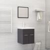 vidaXL Bathroom Furniture Set High Gloss Grey Engineered Wood