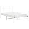 vidaXL Metal Bed Frame without Mattress with Footboard White 107x203cm
