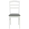 vidaXL Dining Chair 2 pcs White and Grey Solid Wood